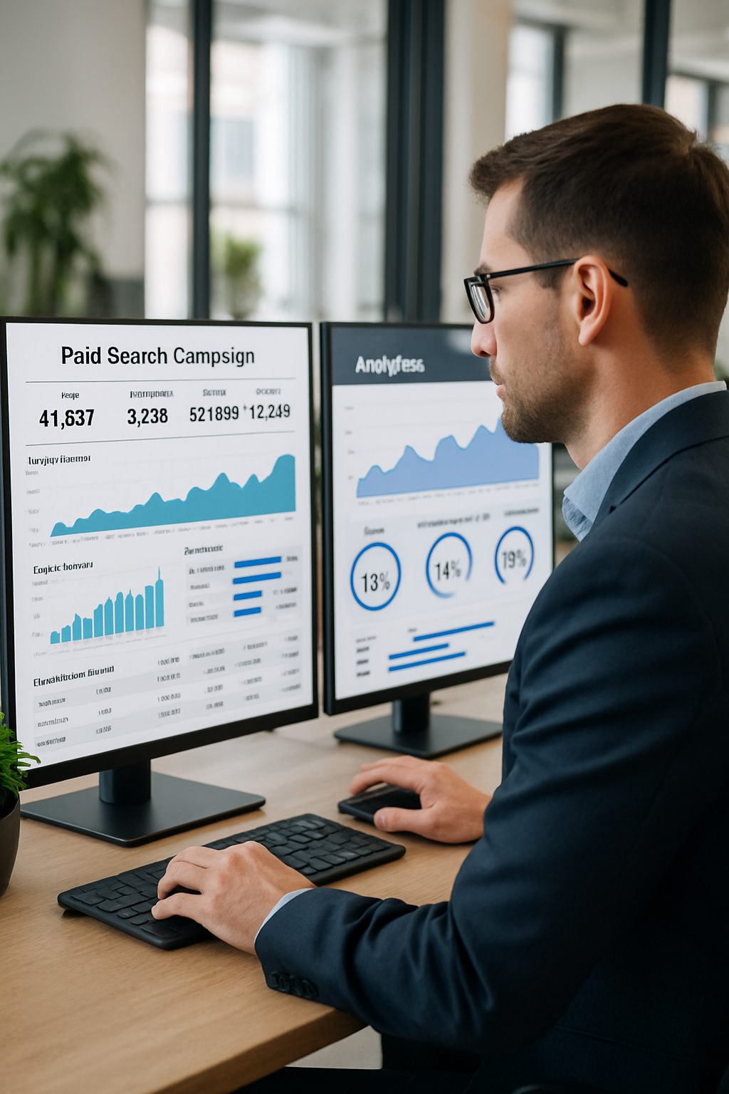 Un consultant SEO analyse les résultats de recherche d'un client